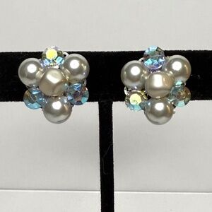 Vintage Faux Pearl Clip On Earrings